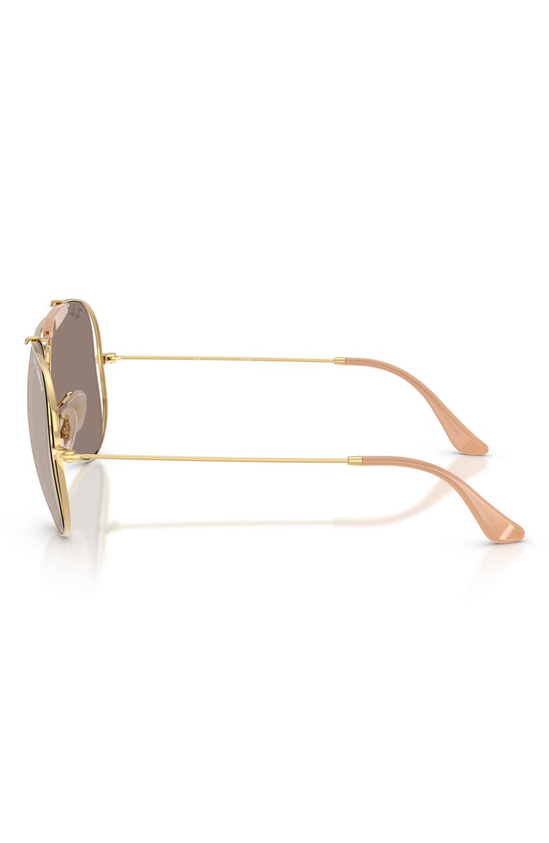 Ray-Ban Outdoorsman 53mm Mirrored Pilot Sunglasses, Alternate, color, Arista / Clear White Gold