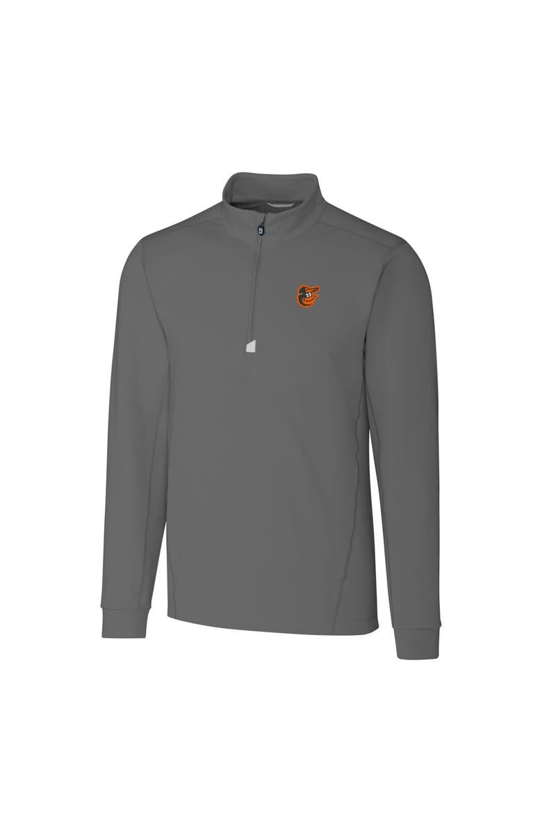 Cutter & Buck Men's Cutter & Buck  Gray Baltimore Orioles Big & Tall Traverse Stretch Quarter-Zip Pullover Top, Alternate, color, 