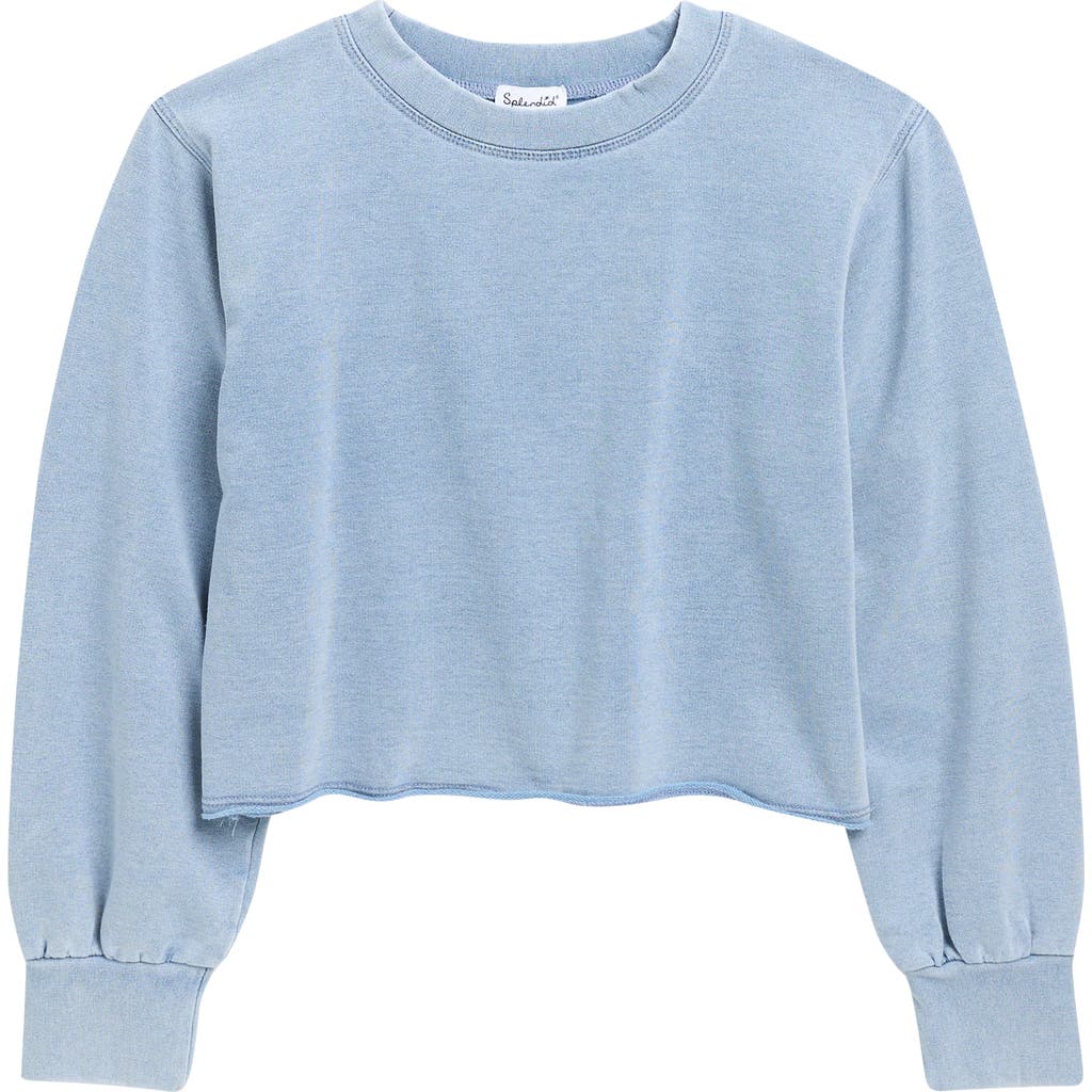 Splendid Kids' Frayed Hem Sweatshirt In Black