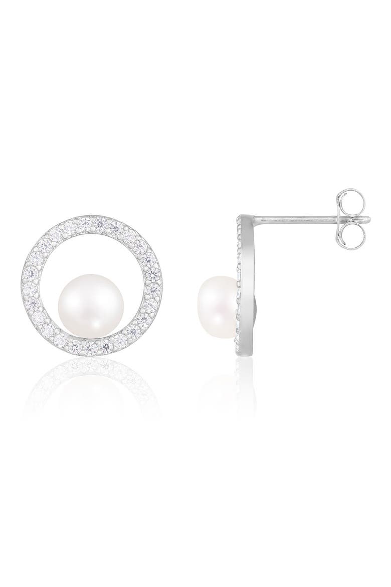 Freshwater Pearl Stud Earrings, Alternate, color, WHITE