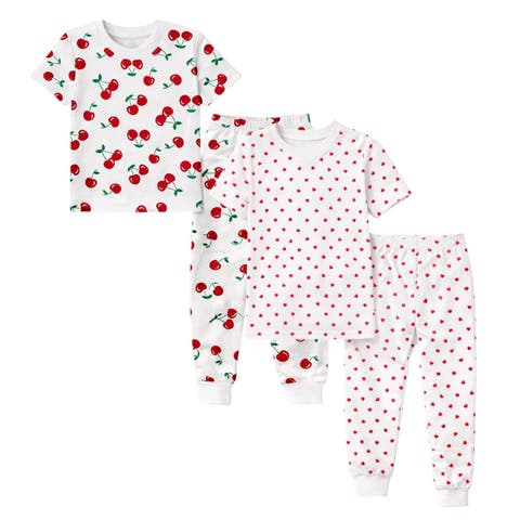 Girls Soft 2 Pack Short Sleeve Pajama Sets