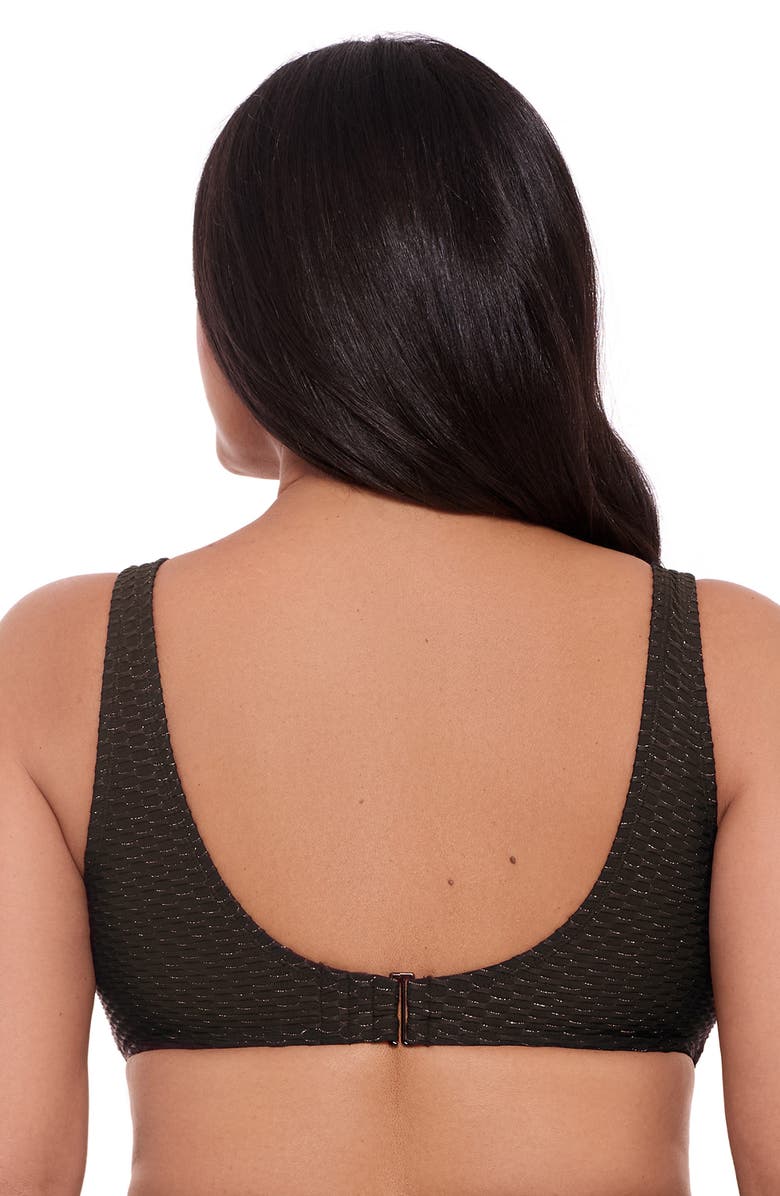 S3 Novelty Texture Wrap Bralette Swim Top, Alternate, color, Onyx Black