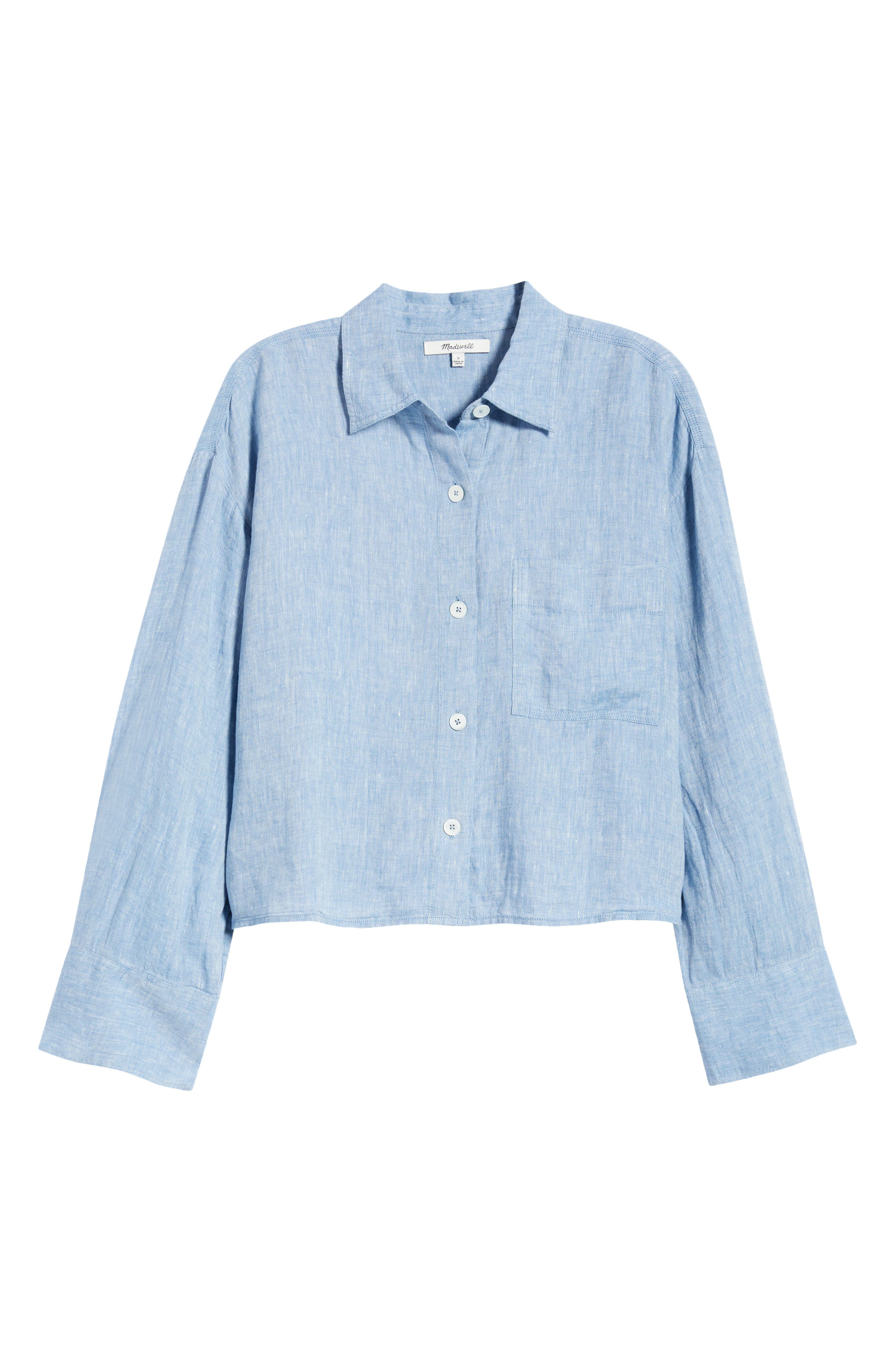 Madewell Alice Curved Yoke Shirt In Blue