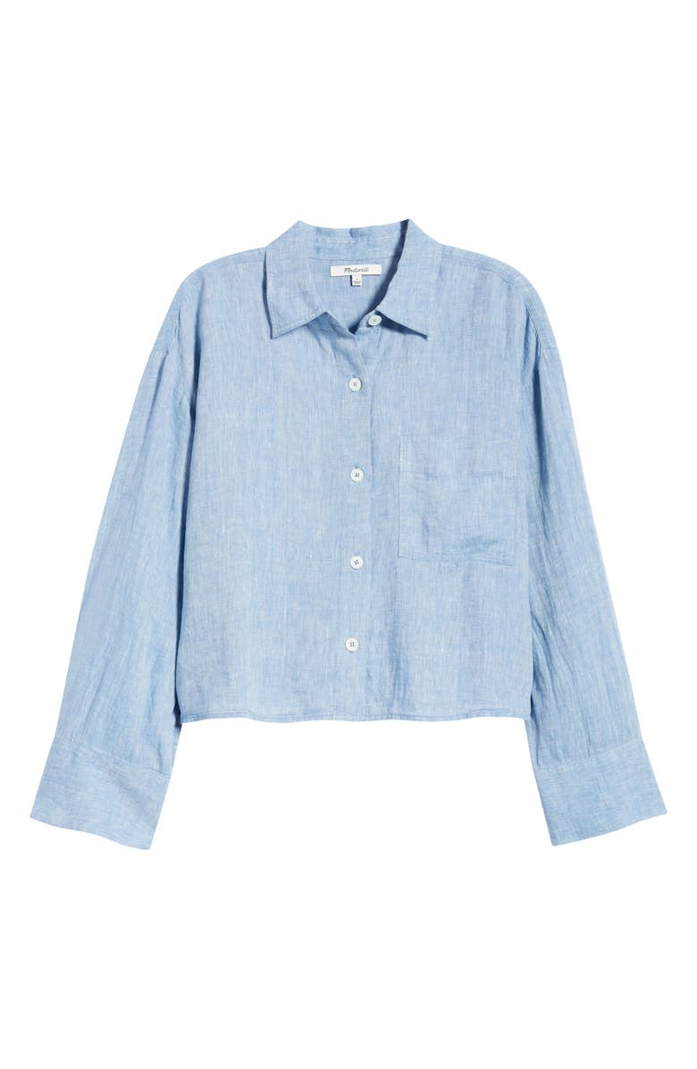 Madewell Alice Curved Yoke Shirt, Main, color, Sunfaded Blue