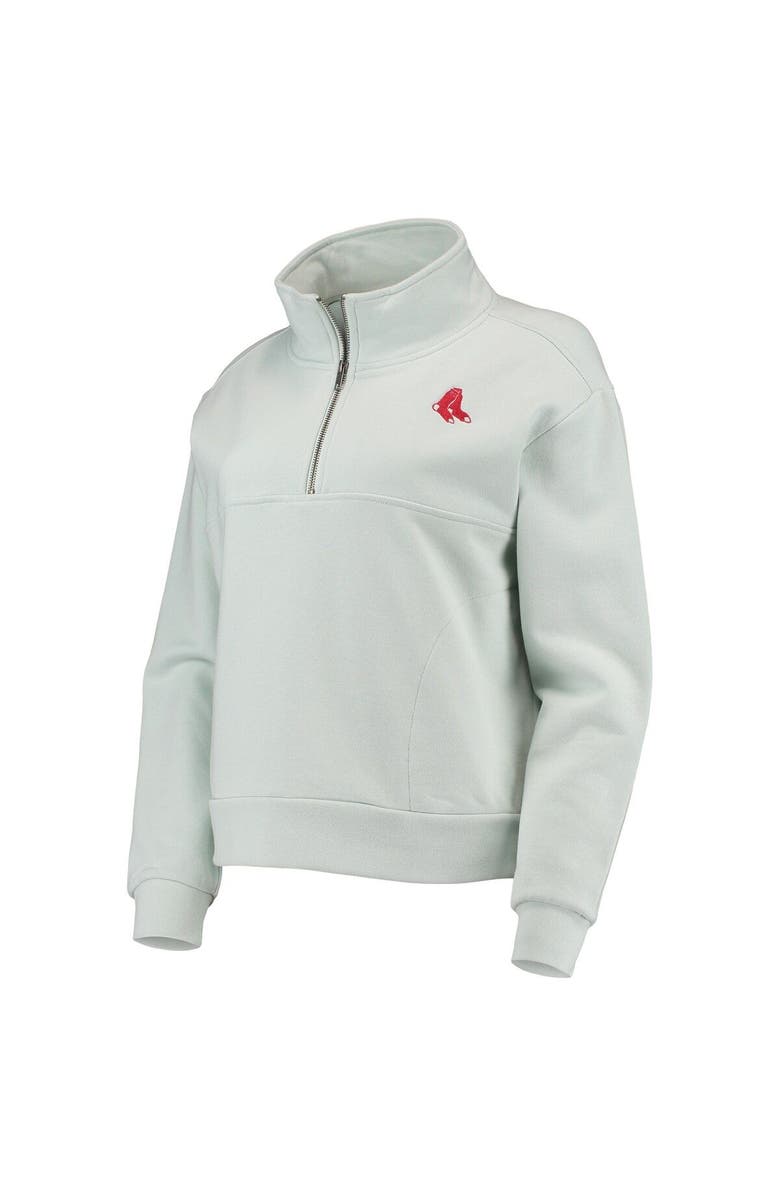 THE WILD COLLECTIVE Women's The Wild Collective Light Blue Boston Red Sox Two-Hit Quarter-Zip Pullover Top, Alternate, color, 