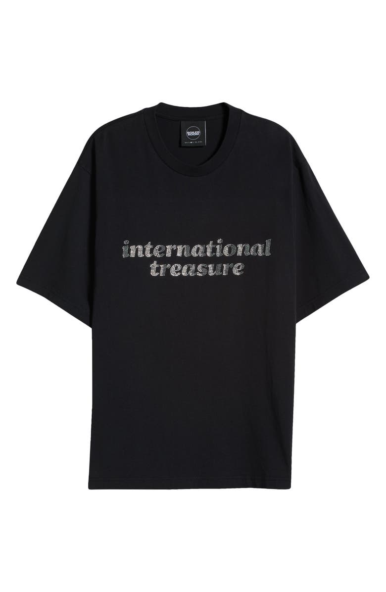 BOILER ROOM Treasures Rhinestone Oversize Cotton T-Shirt
