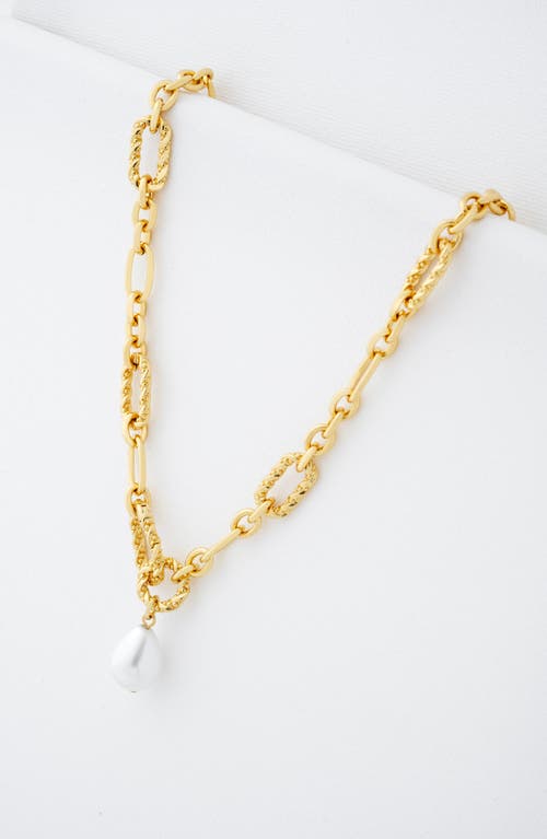 Ted Baker Timora Twisted Faux Pearl Pendant Necklace In Gold Tone Pearl