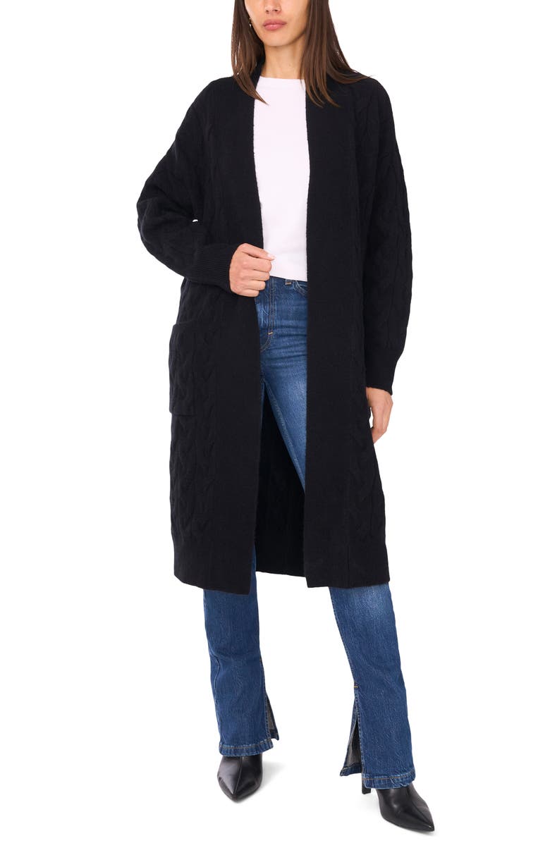 Vince Camuto Open Front Cable Stitch Cardigan, Alternate, color,