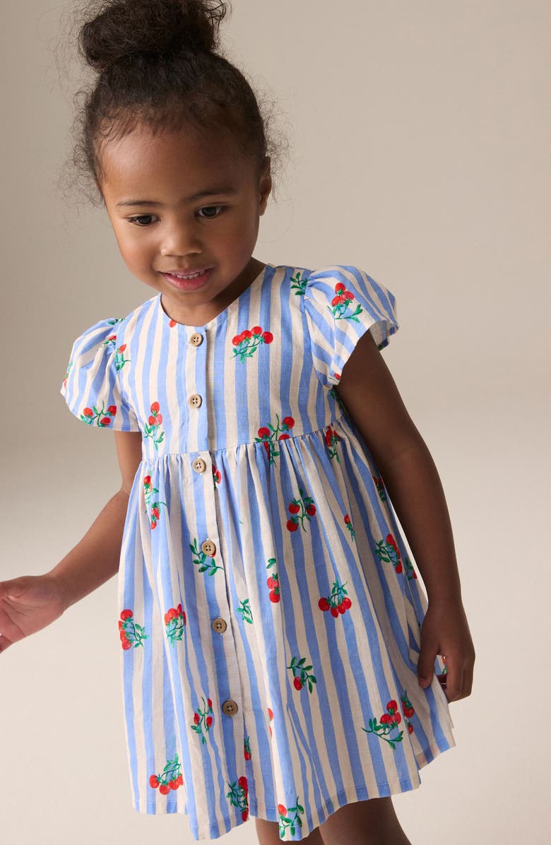 NEXT Kids' Fruit Stripe Cotton Party Dress, Alternate, color, 