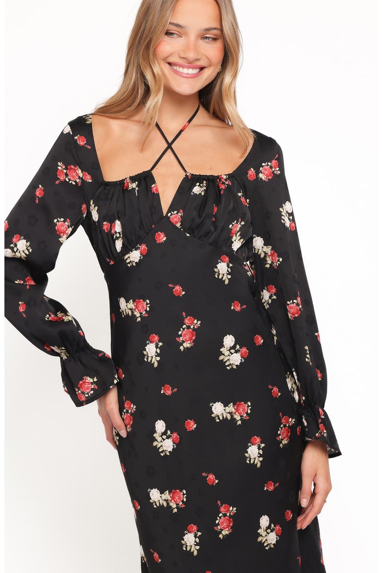 Pauline Floral Long Sleeve Maxi Dress, Alternate, color, BLACK FLORAL