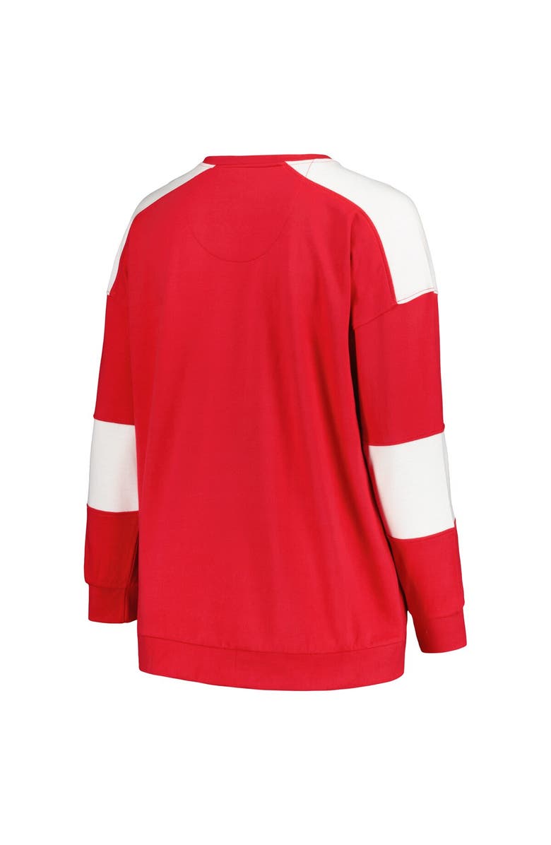 PROFILE Women's Profile Red Georgia Bulldogs Plus Size Striped Pullover Sweatshirt, Alternate, color,