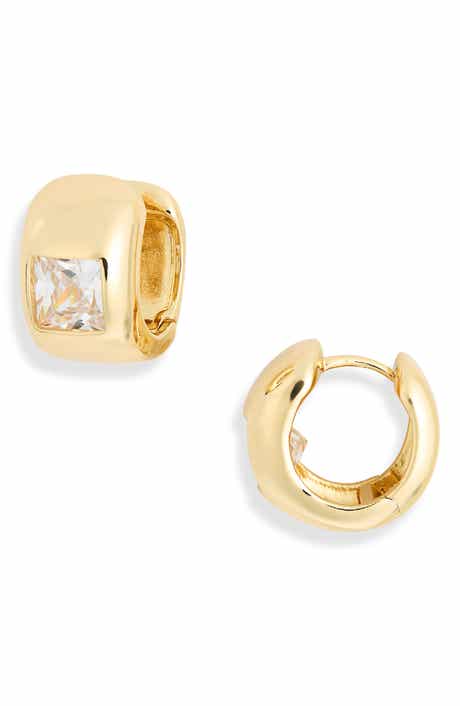 Cubic Zirconia Huggie Hoop Earrings