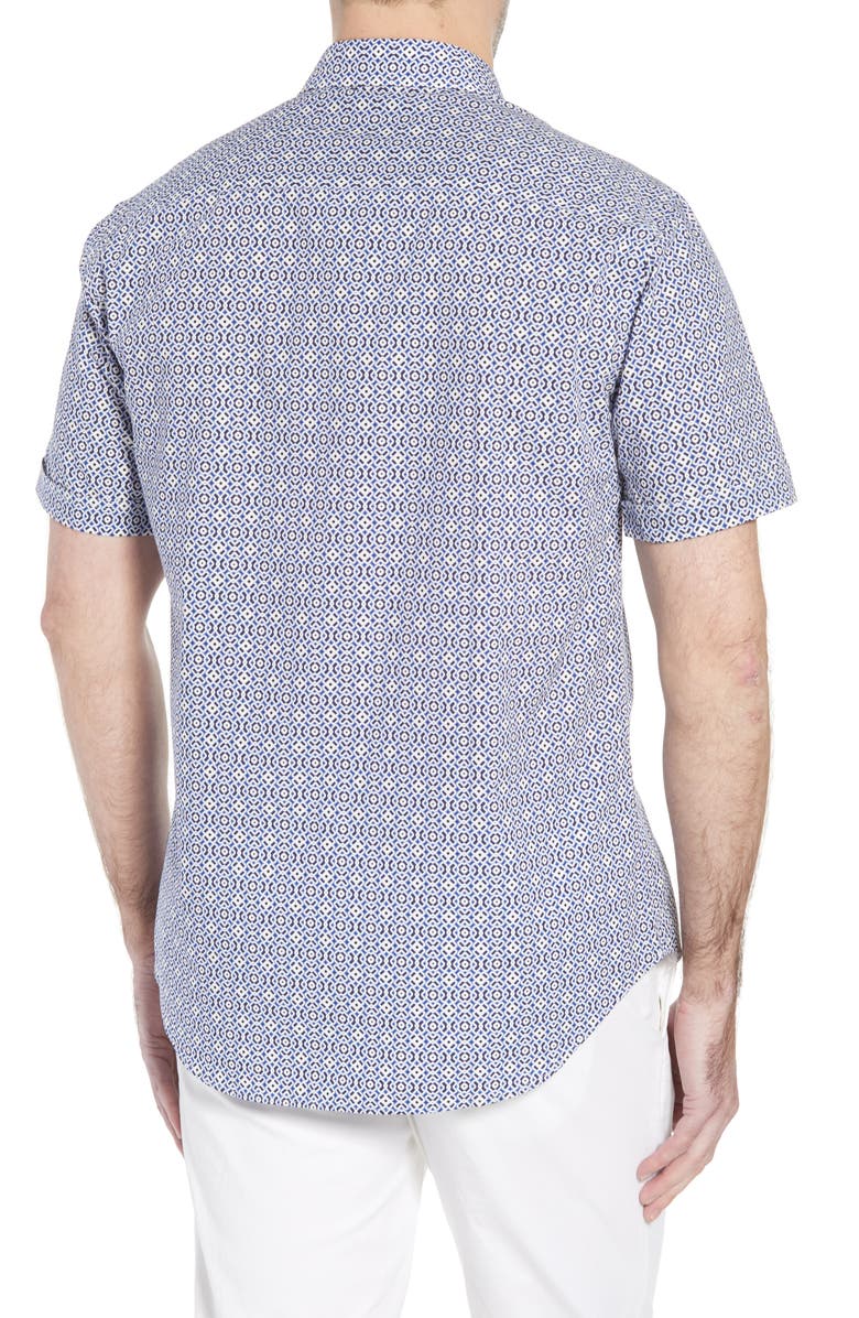 Bugatchi Shaped Fit Print Sport Shirt, Alternate, color, 