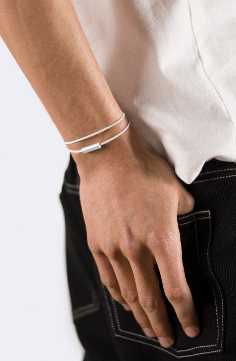 le gramme Men's 9G Brushed Sterling Silver Double Cable Bracelet, Alternate, color, 