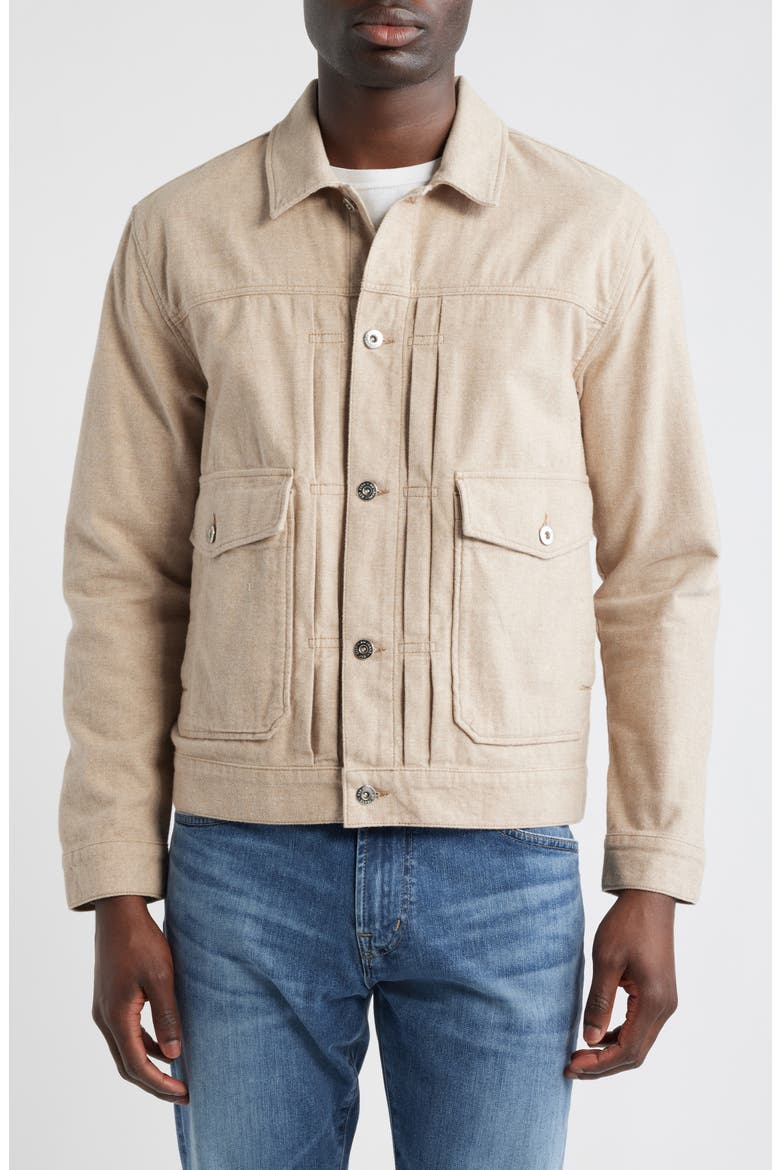 Sid Twill Trucker Jacket, Alternate, color, MELANGE CAMEL