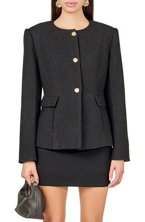 Endless Rose Collarless Blazer In Black