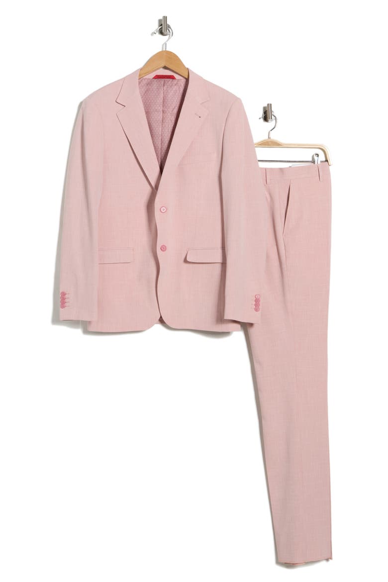 Trim Fit Suit, Alternate, color, PINK