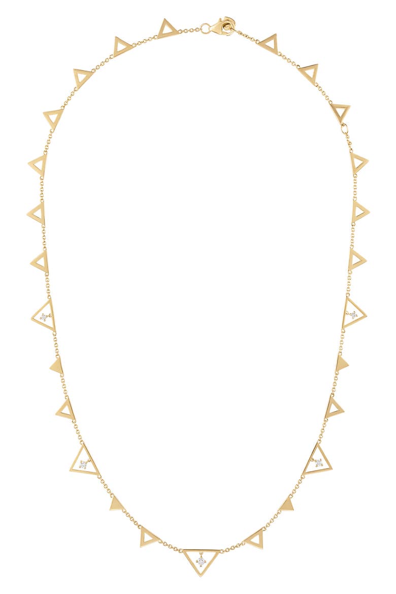 Shine Diamond Triangle Necklace, Main, color, 14K YELLOW GOLD