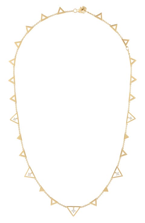Shine Diamond Triangle Necklace