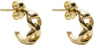 Argento Vivo Sterling Silver Mini Double Equestrian Link Hoop Earrings