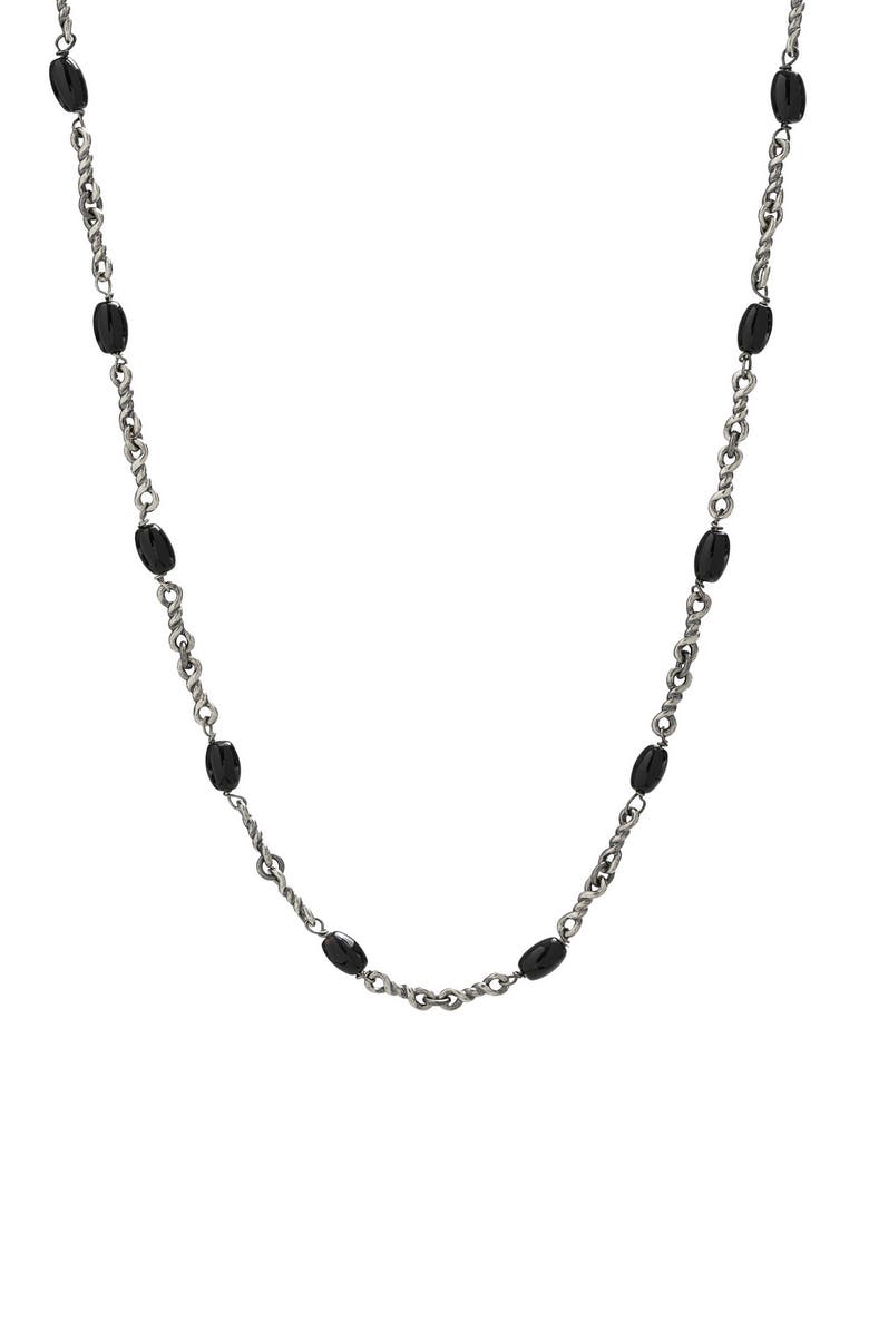 Degs & Sal Men's Black Onyx Twisted Cable Chain Necklace, Main, color, Silver