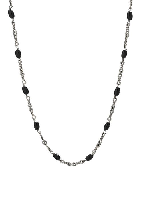 Degs & Sal Men's Black Onyx Twisted Cable Chain Necklace in Silver  product