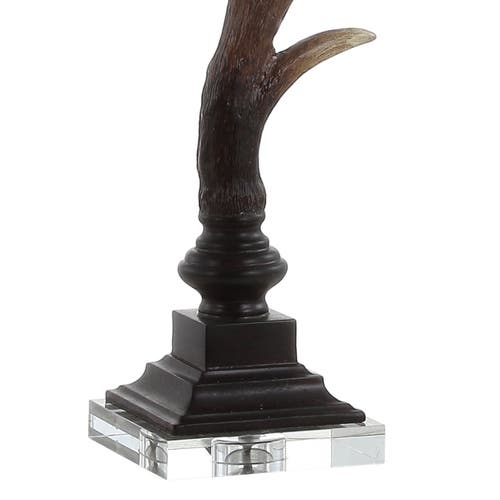 Jonathan Y Antler 29.5" Rustic Resin/crystal Led Table Lamp In Brown