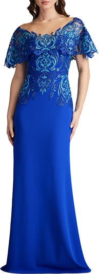 Tadashi Shoji Sequin Lace Bodice Crepe Gown Nordstrom
