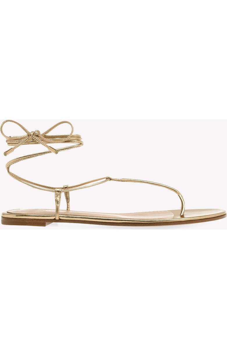 Gianvito Rossi Gwyneth Flat Sandals, Main, color, Metallic Gold