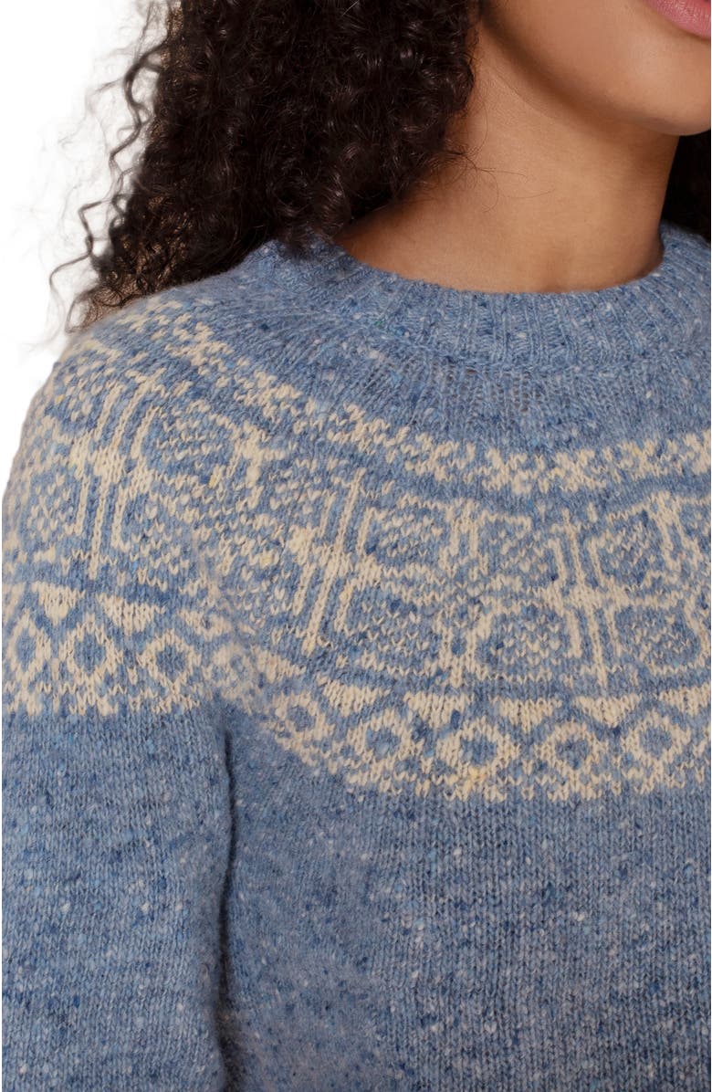 Celtic & Co. Donegal Fair Isle Yoke Sweater, Alternate, color, Vintage Blue