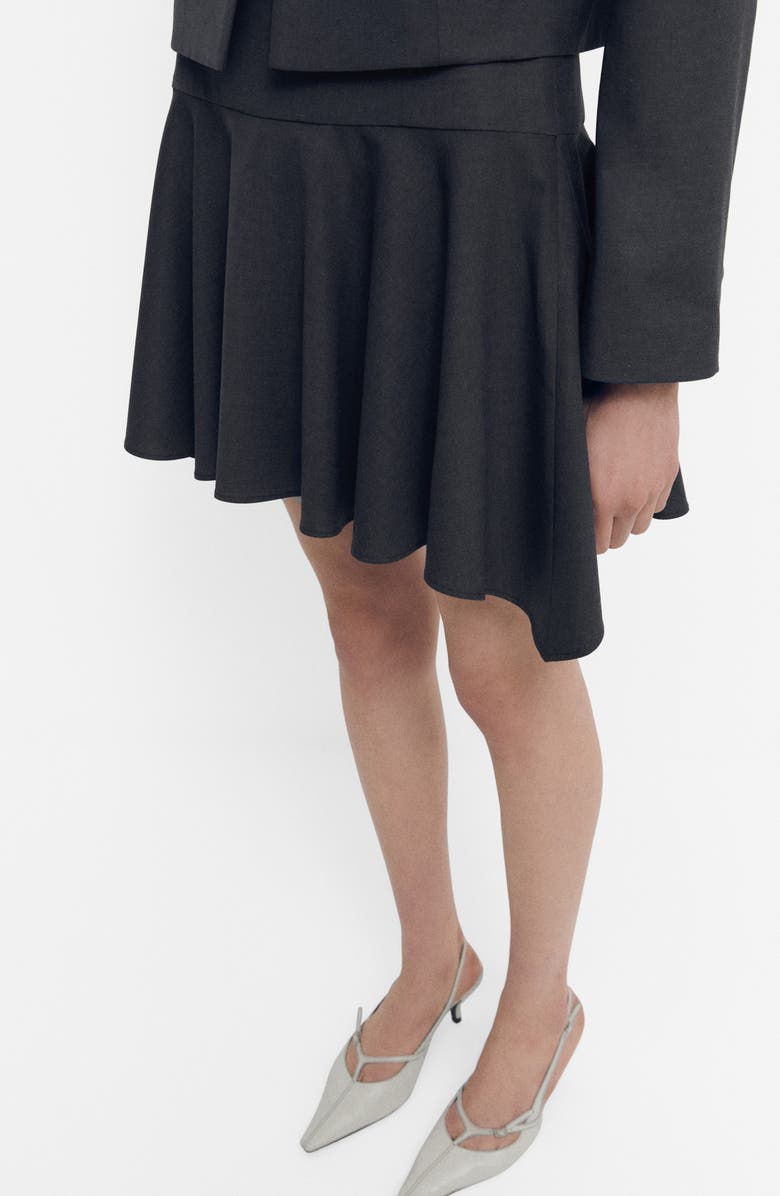 MANGO Sharkbite Hem Miniskirt, Alternate, color, Grey