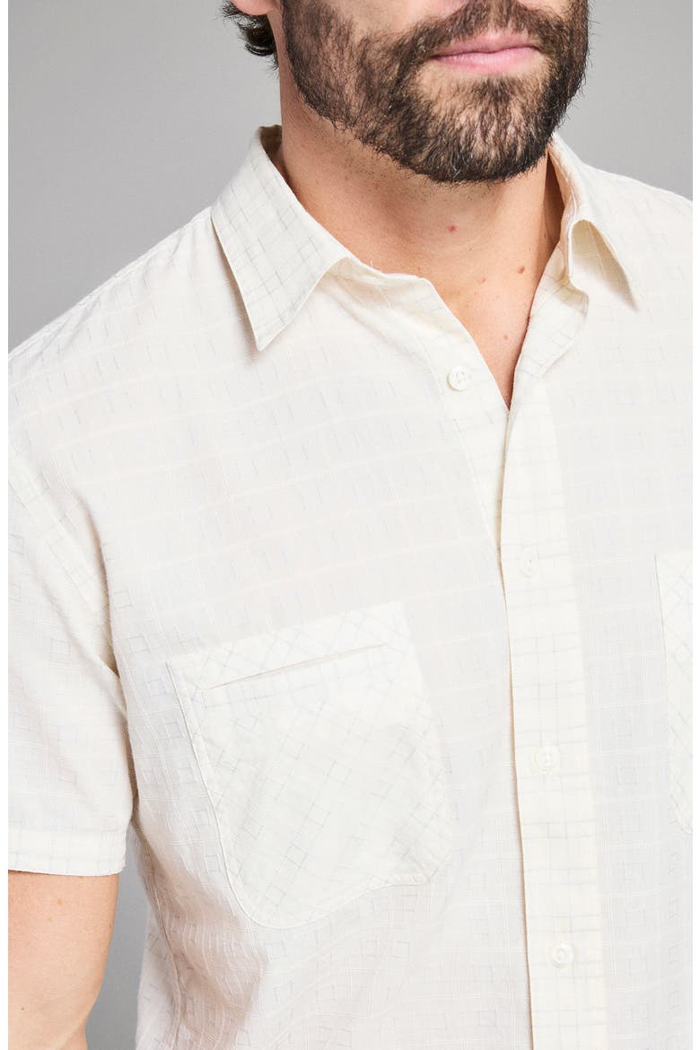 Corded Plaid Donelson Short Sleeve Button-Up Shirt, Alternate, color, TINTED WHITE MULTI
