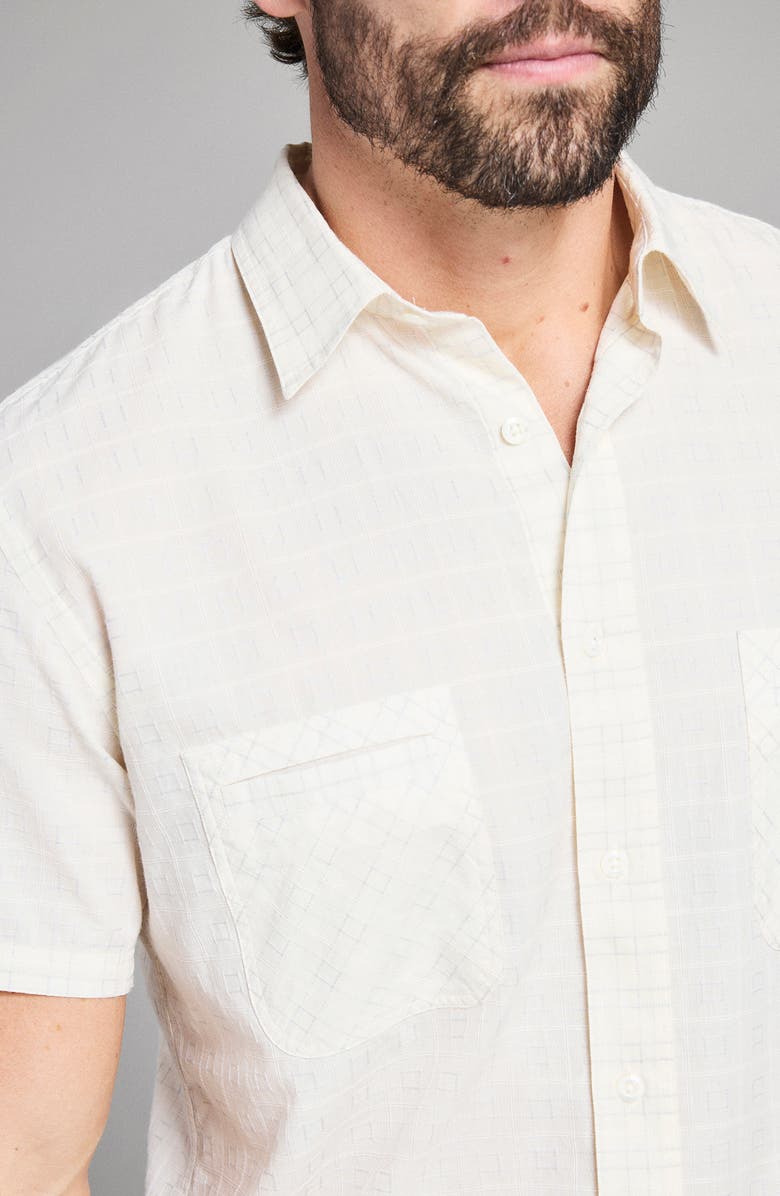 Billy Reid Corded Plaid Donelson Short Sleeve Button-Up Shirt, Alternate, color, Tinted White Multi