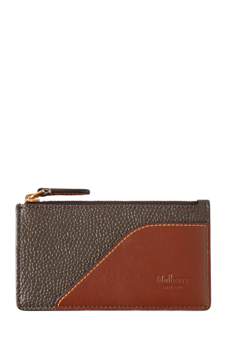 Heritage Leather Zipped Long Card Holder, Main, color, Mole-Cognac