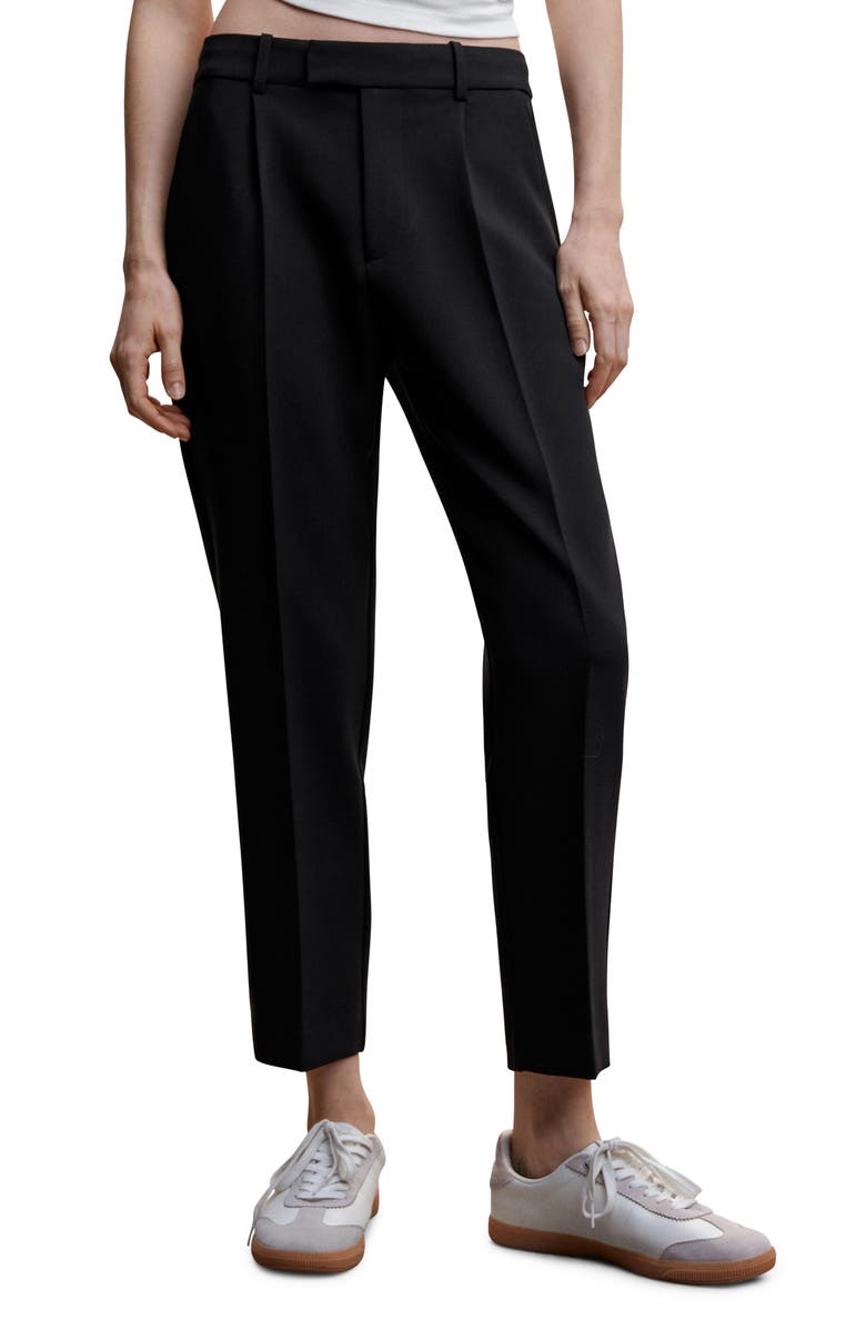 MANGO Pleated Straight Leg Trousers, Main, color,