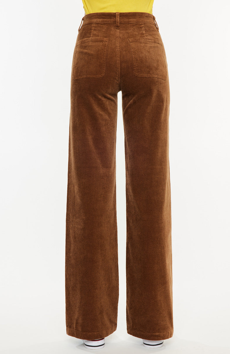 KanCan Saturn Ultra High Rise Wide Leg Corduroy Pants, Alternate, color, Brown