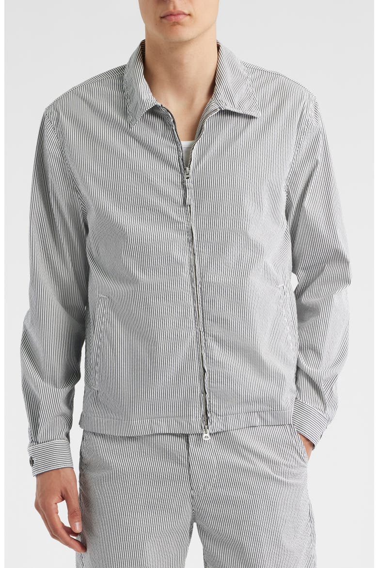 Philip Zip Twill Jacket, Alternate, color, CHARCOAL STRIPE