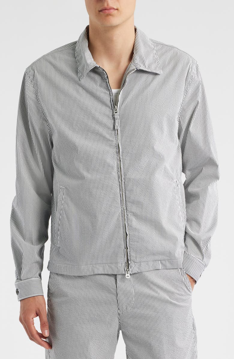 AG Philip Zip Twill Jacket, Alternate, color, Charcoal Stripe