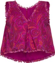 Cinq à Sept Ibbie Paisley Bloom Cotton Blend Top