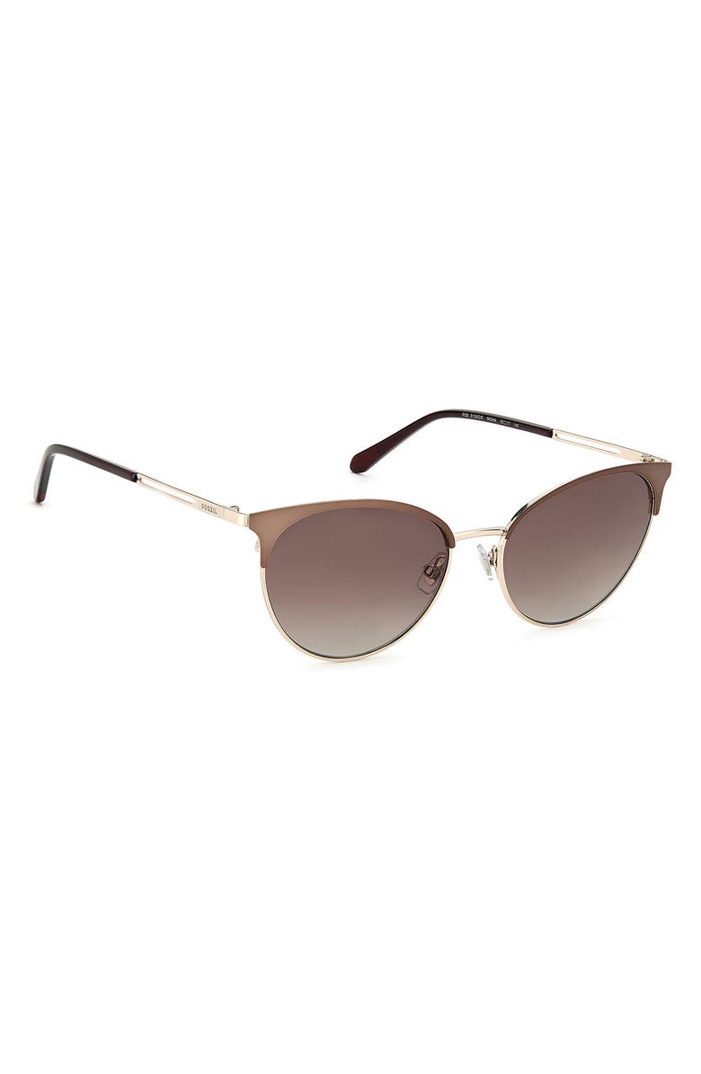 Fossil 55mm Gradient Cat Eye Sunglasses, Alternate, color, Brown