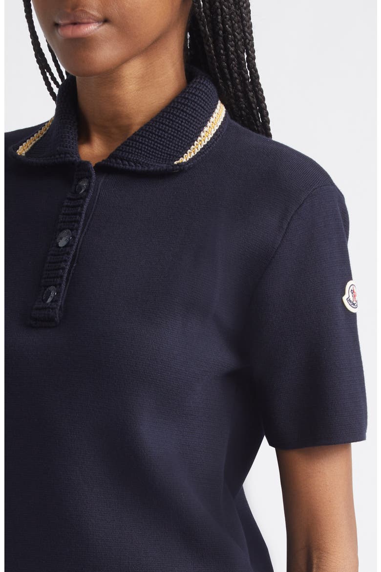 Knit Collar Cotton Polo, Alternate, color, BLUE