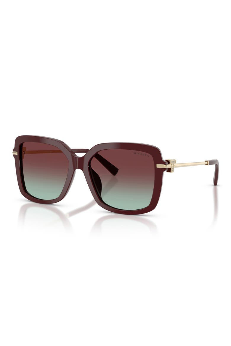 55mm Square Sunglasses, Alternate, color, BURGUNDY / AZURE BURGUNDY