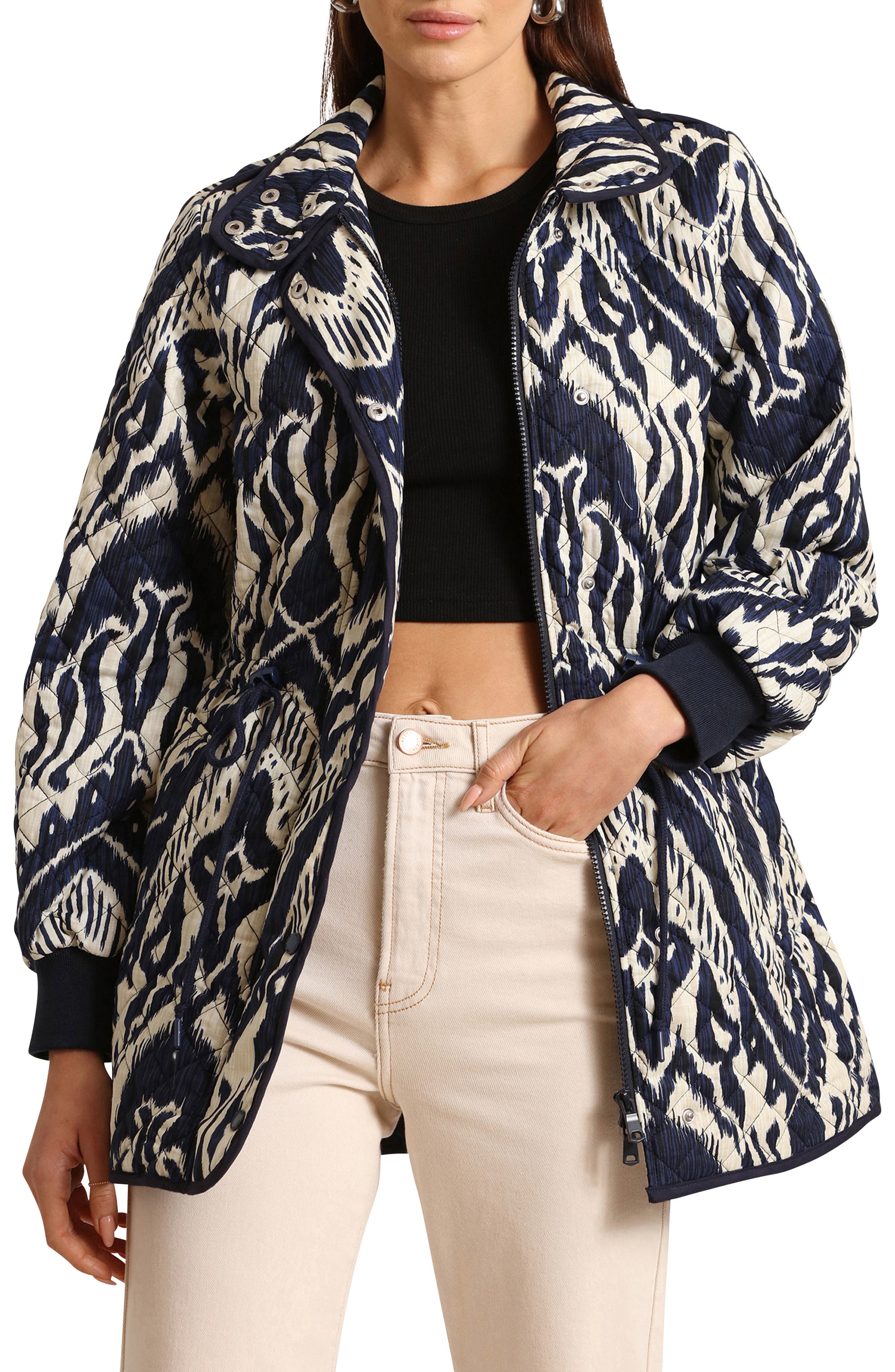 Avec Les Filles Ikat Print Quilted Cotton Jacket (Women) | Nordstromrack