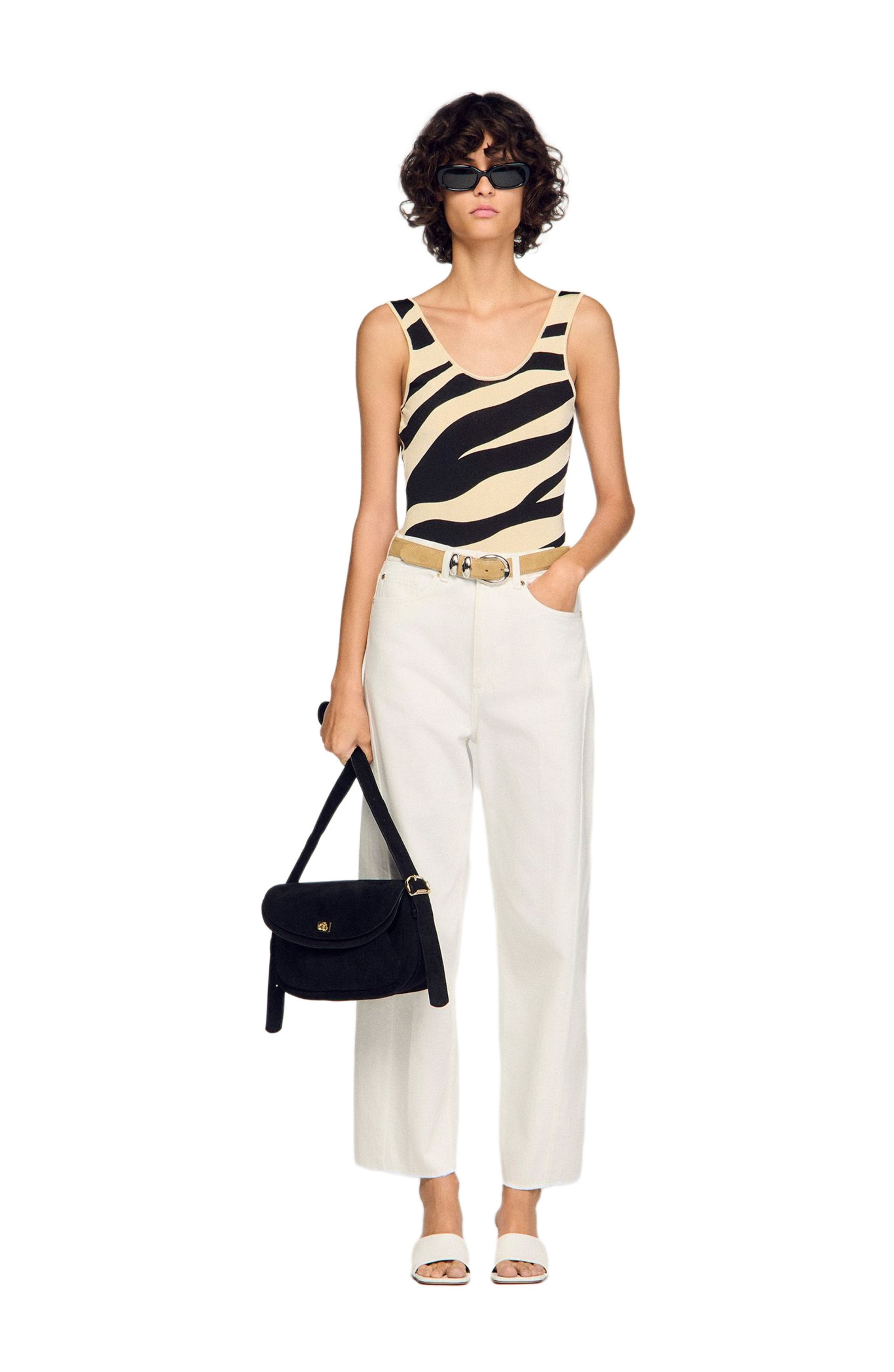 SANDRO LE MAMBO suede bag, Alternate, color, Black