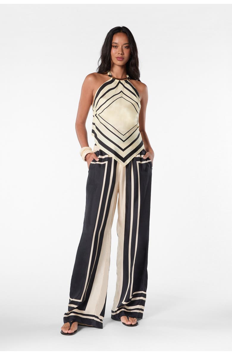 NICHOLAS Sandra Print Pant, Alternate, color, Black Ivory Scarf Print