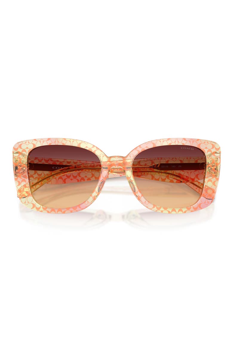 52mm Gradient Square Sunglasses, Alternate, color, TRANSPARENT PEACH SIGNATURE C