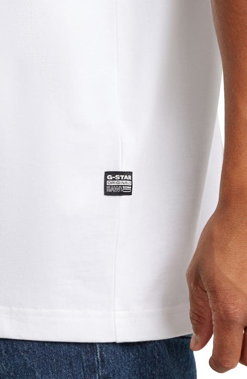 G-star Flocked G-script Loose Fit Organic Cotton T-shirt In White