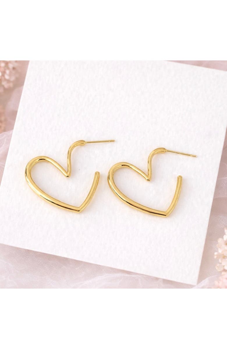 Erin McDermott Jewelry Heart Gold Hoops, Alternate, color, Gold