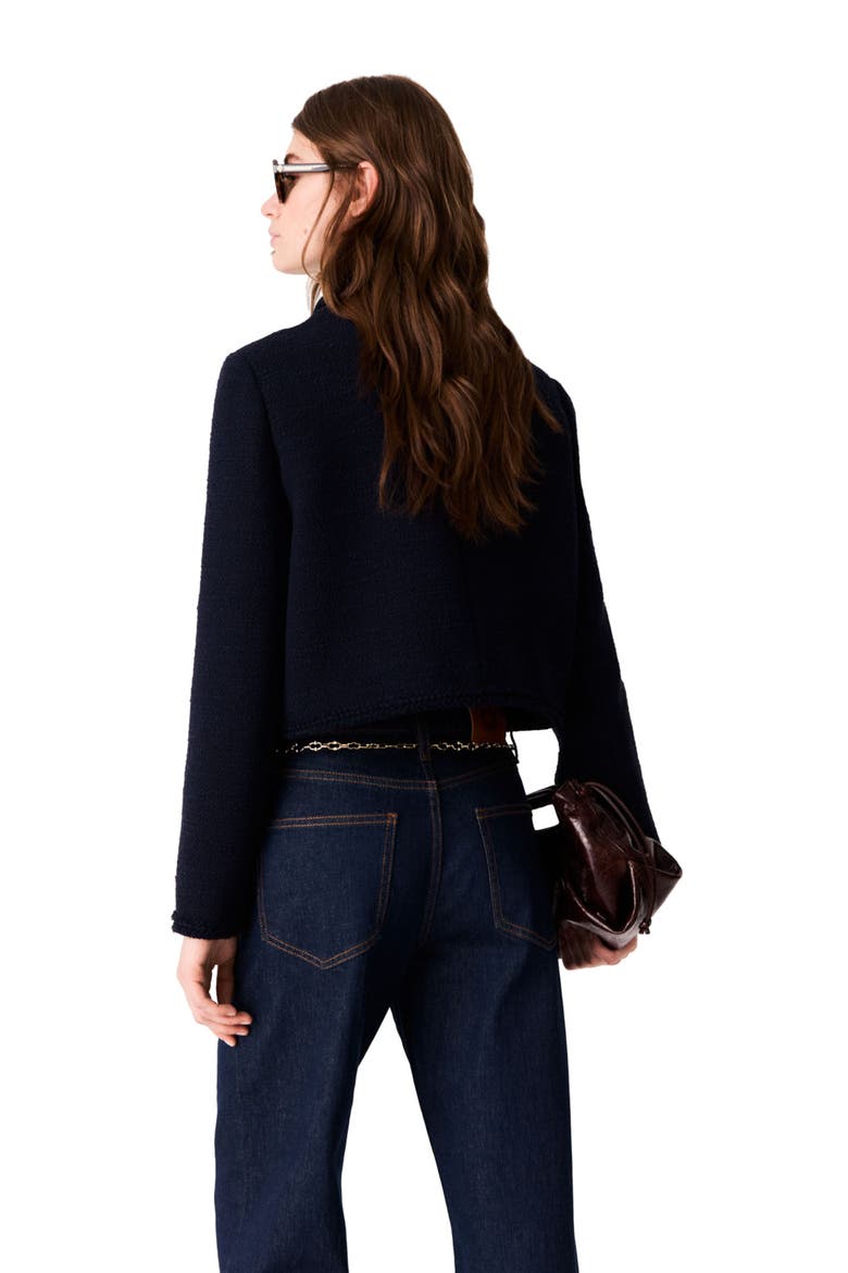 Short tweed jacket, Alternate, color, Navy