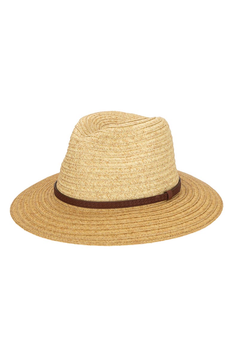 San Diego Hat Ultrabraid Two-Tone Raffia Fedora, Main, color, Natural